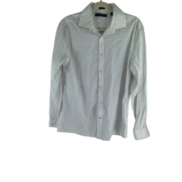 Tommy Hilfiger Mens Slim Fit Button-Up Dress Shirt With Blue Pink Micro Print M - Picture 3 of 10